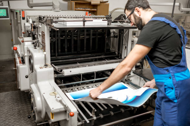 istock Checking printing quality at the printing plant 923430958