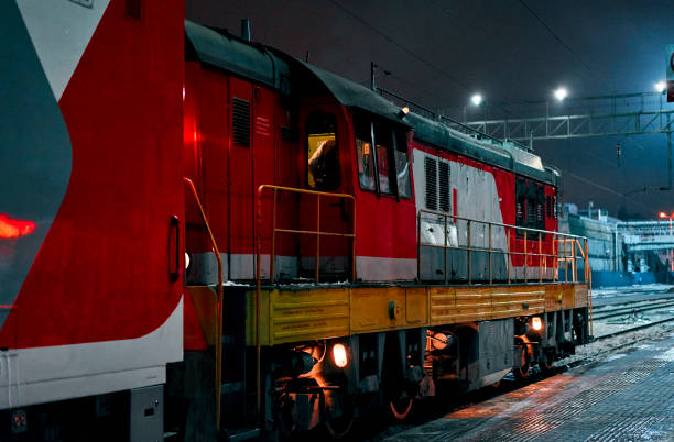 istock train at the station at night 923431128