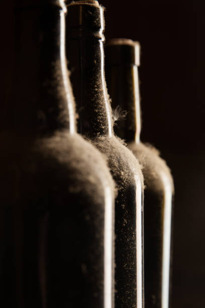 Set of white painted Empty Bottles