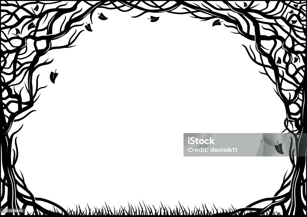 Frame with natural texture of the two trees Oval cover frame with natural plant texture of the two trees . Skeleton. Vintage black and white photo frame background. Vector figure for laser cutting Border - Frame stock vector