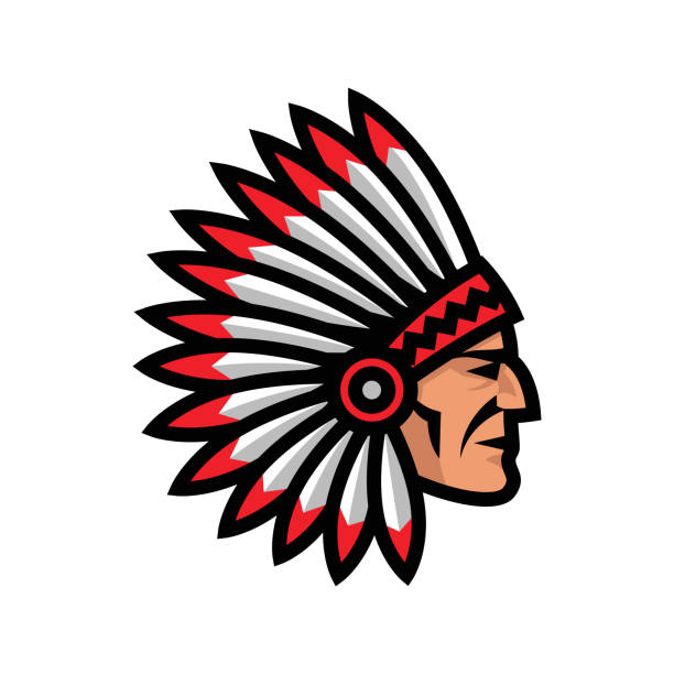 Indian Chief Head Icon. Native american mascot. Indian Chief Head Icon. Native american mascot. apache culture stock illustrations