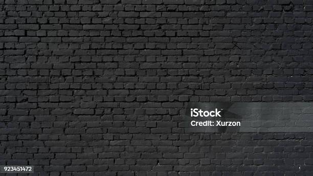 Black Brick Wall Stock Photo - Download Image Now - Wall - Building Feature, Brick, Black Color