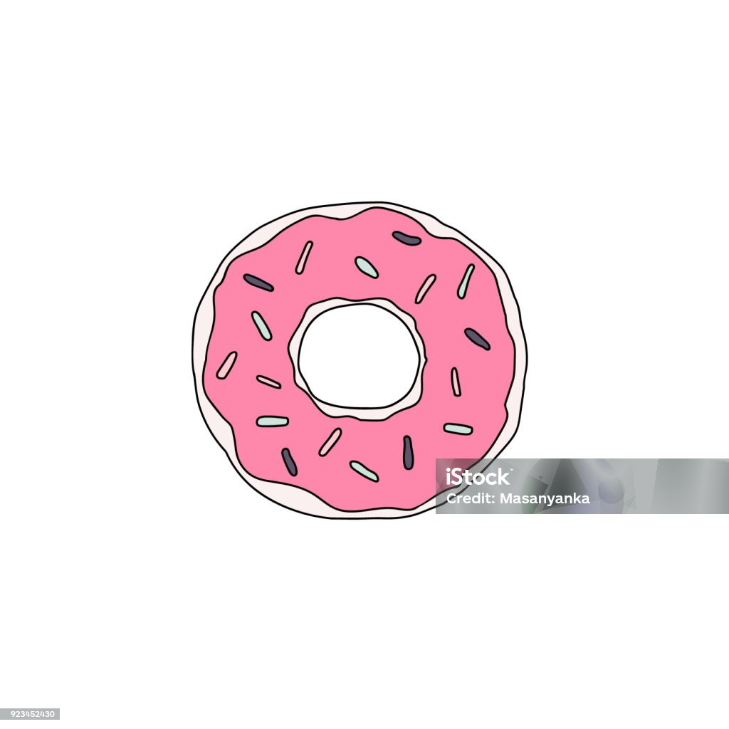 Süßes Dessert. Vektorgrafik-Donut mit Glasur - Lizenzfrei Abstrakt Vektorgrafik