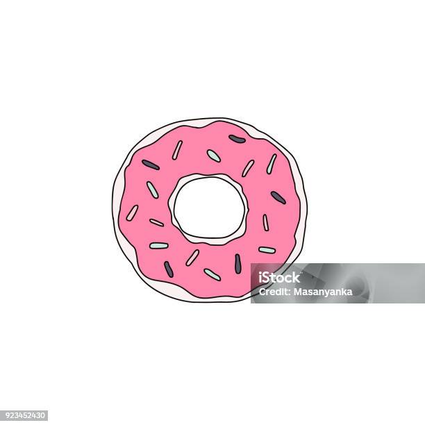 Süßes Dessert Vektorgrafikdonut Mit Glasur Stock Vektor Art und mehr Bilder von Abstrakt - Abstrakt, Backen, Bildhintergrund