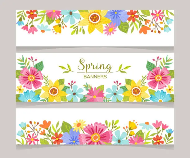 Vector illustration of Seasonal Spring Decorative Banners