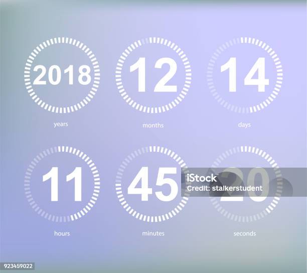 Days Hours Minutes Seconds Icon Of Timer Showing What Time Is Left To Beginning Of Certain Event Vector Illustration Isolated On Grey Stock Illustration - Download Image Now