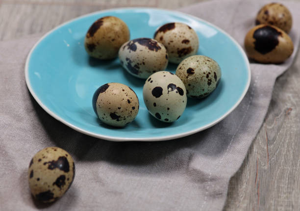 istock Raw uncooked Quail Eggs. Healthy eating concept 923459464