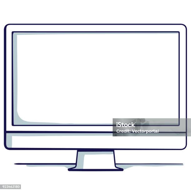 Cartoon Computer Without Background Desktop Computer Isolated On The White Background Stock Illustration ...