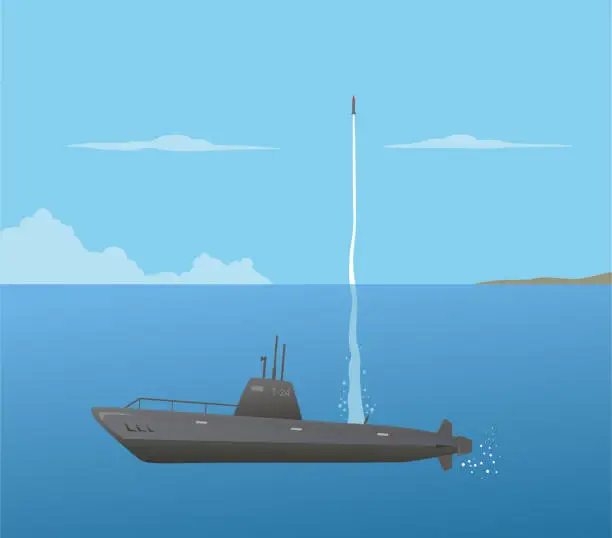 Vector illustration of Nuclear submarine