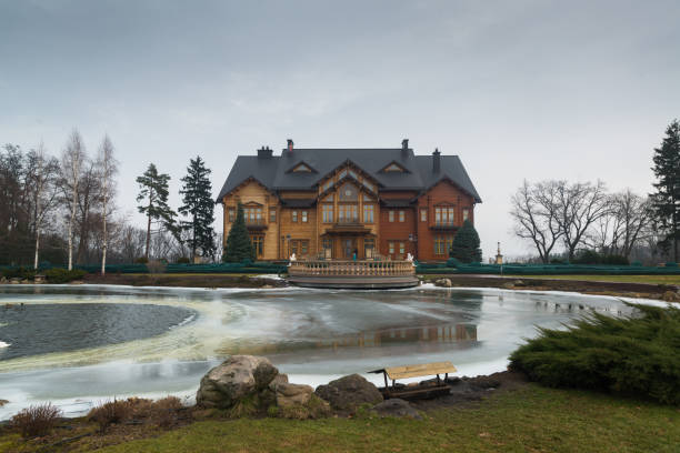 Mezhyhirya, Ukraine, february 3, 2018: Honka club house in the Mezhyhirya Residence, estate in Ukraine where Viktor Yanukovych lived when he was Prime Minister and then President of Ukraine.