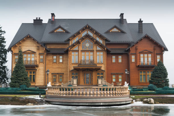 Mezhyhirya, Ukraine, february 3, 2018: Honka club house in the Mezhyhirya Residence, estate in Ukraine where Viktor Yanukovych lived when he was Prime Minister and then President of Ukraine.