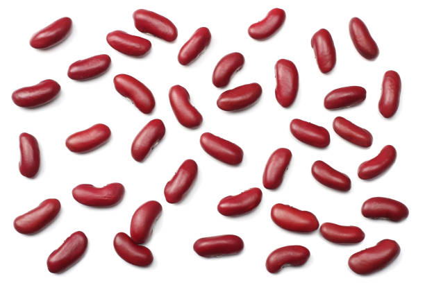 istock red kidney beans isolated on white background. top view 923473640