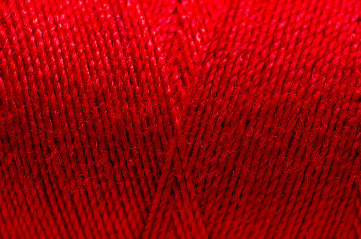 Red Shiny Thread Red Thread Wound On A Spool Closeup Stock Photo - Download Image Now ...