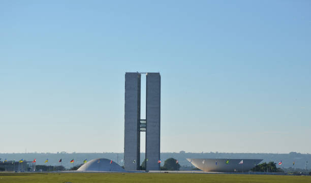 brazilian national congress palace - national congress building imagens e fotografias de stock