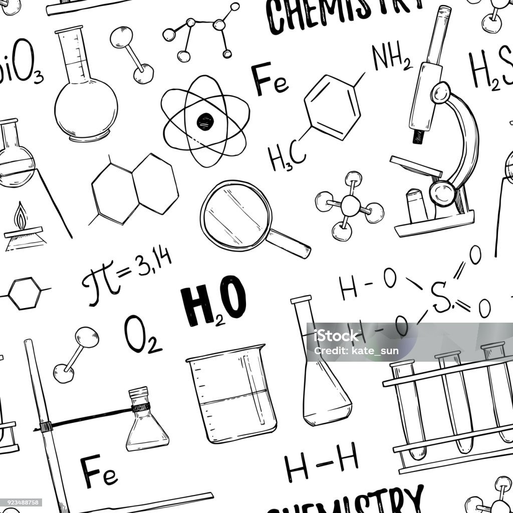 Vẽ Tay Vector Mô Hình Liền Mạch Hóa Học Các Nguyên Tố Hóa Học Ống ...