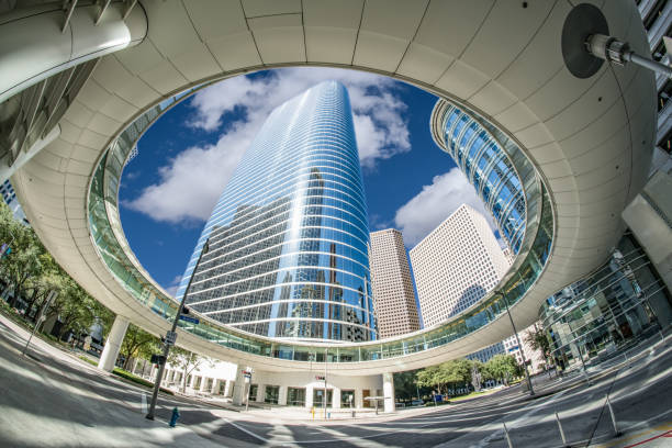 Downtown Houston Sky Walk stock photo
