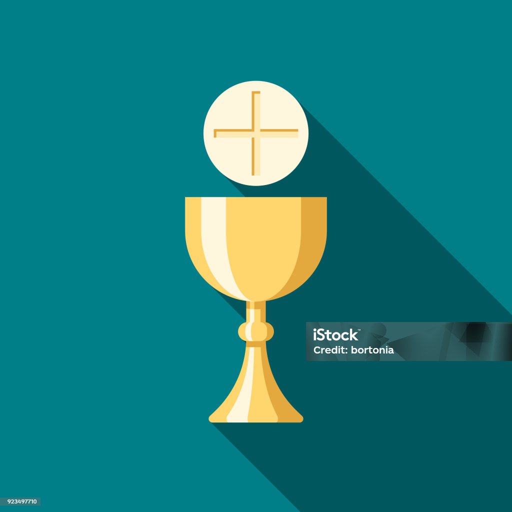 Communion Flat Design Easter Icon with Side Shadow A pastel colored flat design Easter icon with a long side shadow. Color swatches are global so it’s easy to edit and change the colors. Communion stock vector