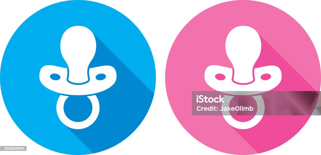 Pacifier Icon Silhouette Vector illustration of blue and pink pacifier icons in flat style. Pacifier stock vector