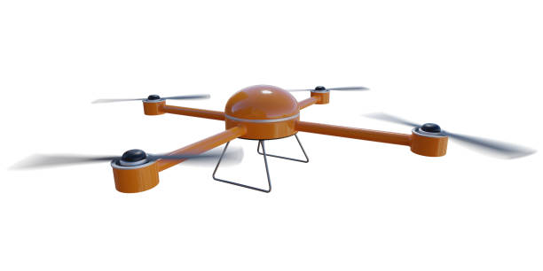 istock Flying drone isolated on white background. 3D rendered illustration. 923502020
