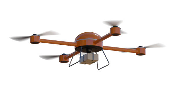 istock Flying drone isolated on white background. 3D rendered illustration. 923502032