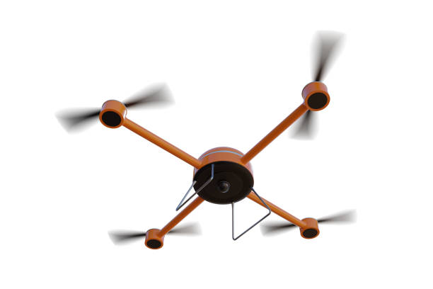 istock Flying drone isolated on white background. 3D rendered illustration. 923502038