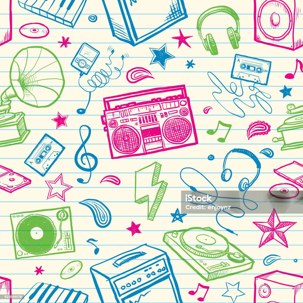 Retro music background Retro old school music background Music stock vector