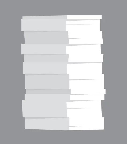Vector illustration of Huge stack of paper