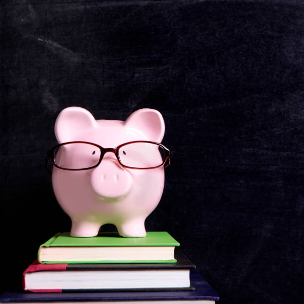 istock Piggy bank glasses blackboard 923515972