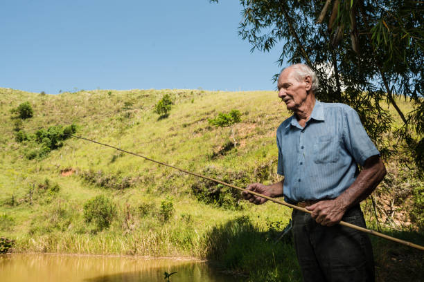 80 years old farmer fishing