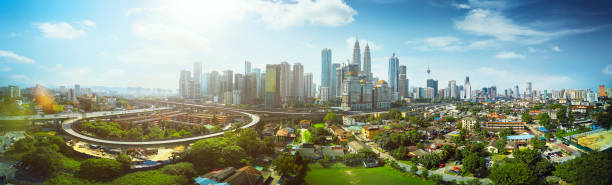 magnifique vue panoramique cityscape - malaisie photos et images de collection