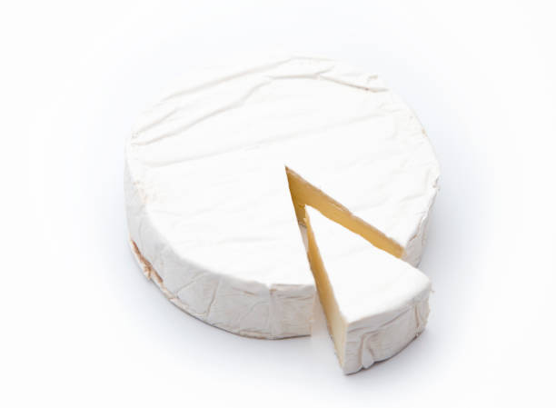 istock Beautiful White Round of Soft Cheese Isolated on a White Background 923531984