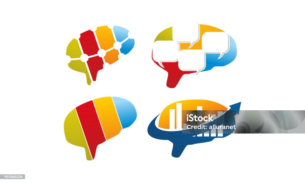 Brain Library Vector Brain Vector Template Set Stock Illustration - Download Image Now ...