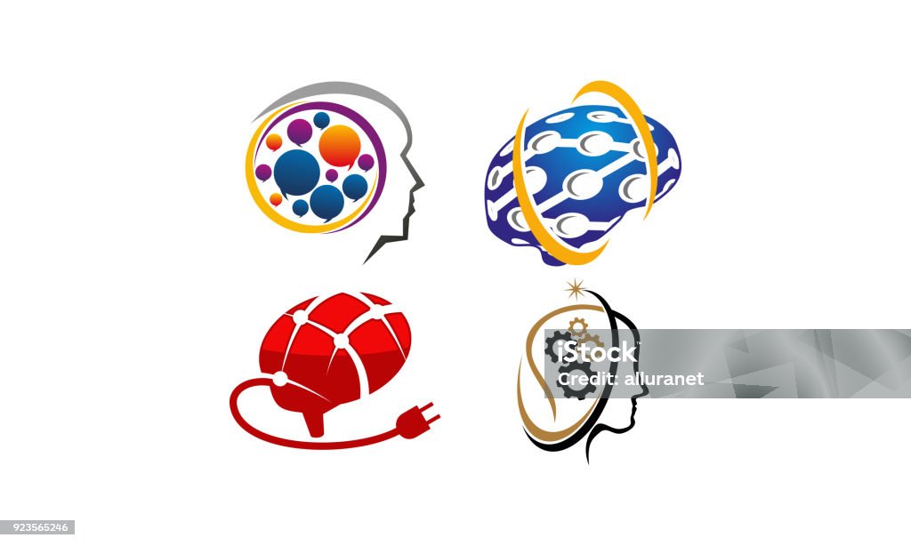 Brain Vector Template Set Stock Illustration - Download Image Now ...