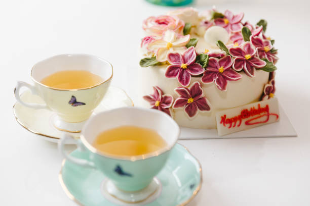 istock Red fruits cheesecake and tea. 923565356
