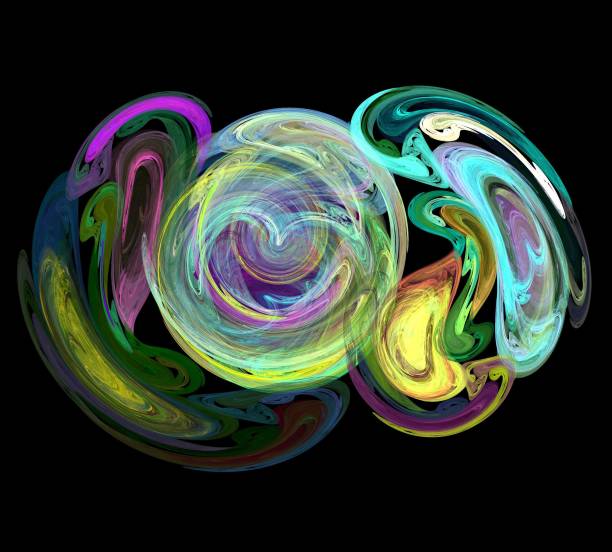 istock image of one Digital Fractal on Black Color 923568924