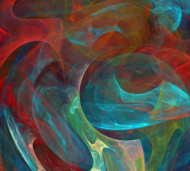 istock image of one Digital Fractal on Black Color 923568966