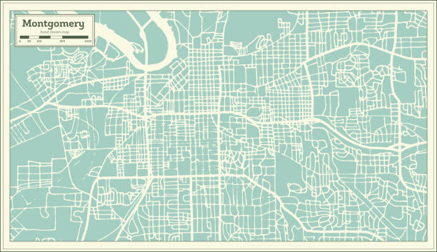 istock Montgomery Alabama USA City Map in Retro Style. Outline Map. 923574052