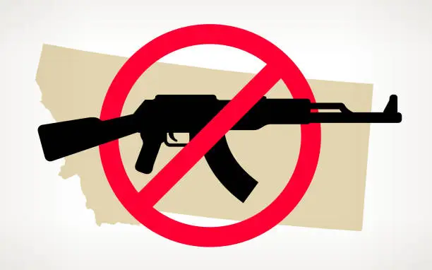 Vector illustration of Montana No Gun Violence Vector Poster