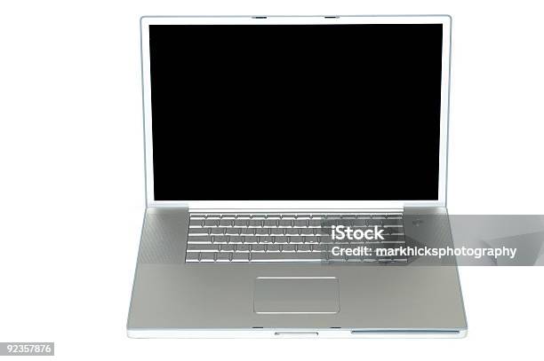 Silber Laptop Auf Weiß Stockfoto und mehr Bilder von Computer - Computer, Computerbildschirm, Computertastatur