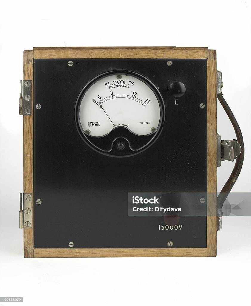 Old Electrostatic Kilovolt Meter  Dial Stock Photo