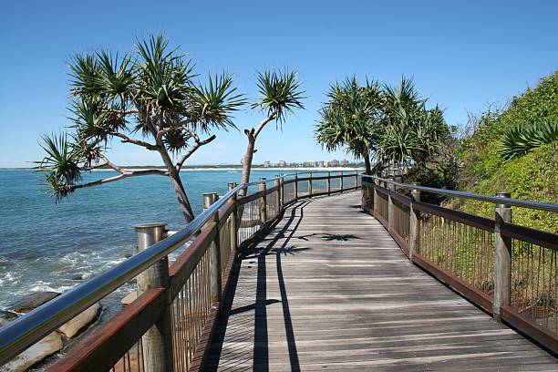 Seaside Boardwalk  caloundra stock pictures, royalty-free photos & images
