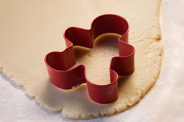 Cookie Cutter and Dough stock photo