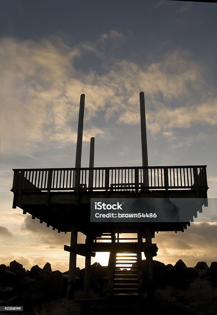 Ponte di osservazione Silhouette, South Gettata - Foto stock royalty-free di Astoria - Oregon