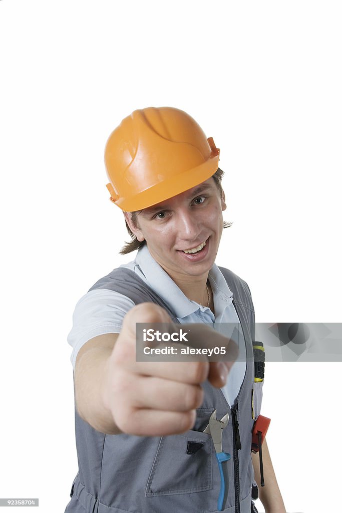 Sonriendo Trabajador de construcción - Foto de stock de Accesibilidad libre de derechos