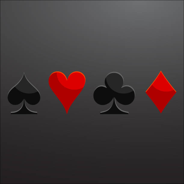 istock Suits in the dark. Colored card suit icon vector, playing cards symbols vector, set icon symbol suit, card suit icon sign, icon - stock vector 923590040