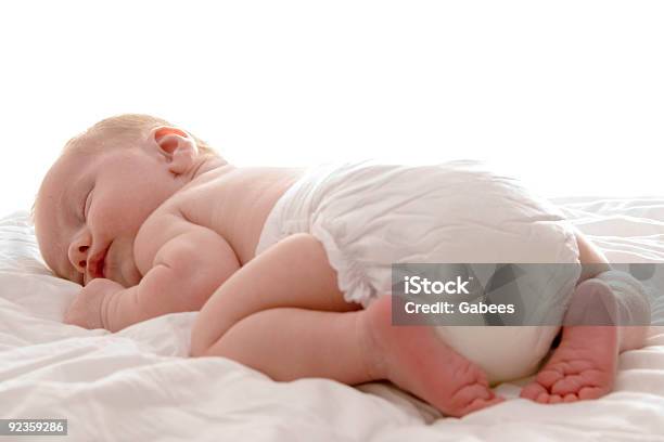 Baby Stock Photo - Download Image Now - Baby - Human Age, Diaper, Sleeping