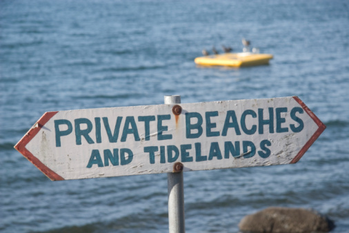 Private Beaches and Tidelands Sign