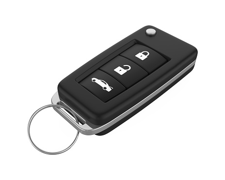Car Key isolated on white background. 3D render