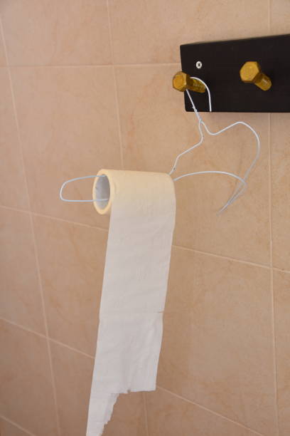 istock An improvised toilet paper fixture 923596980