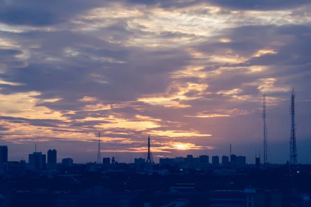 istock yellow and orange sky above it with sun golden . 923597202